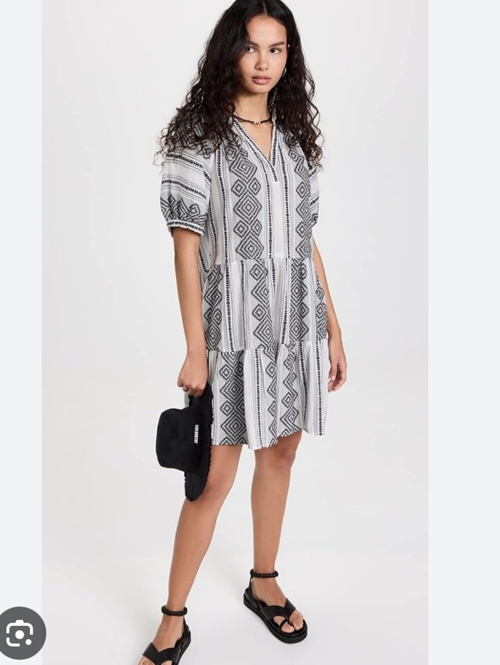 Black Tape Tiered Midi Dress